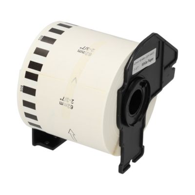 Étiquette compatible Brother DK-44605 - (62 mm) - Noir sur jaune