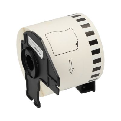 Étiquette compatible Brother DK-44605 - (62 mm) - Noir sur jaune