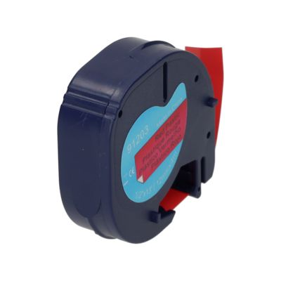 Ruban compatible Dymo 91203 - (12 mm) - Noir sur rouge
