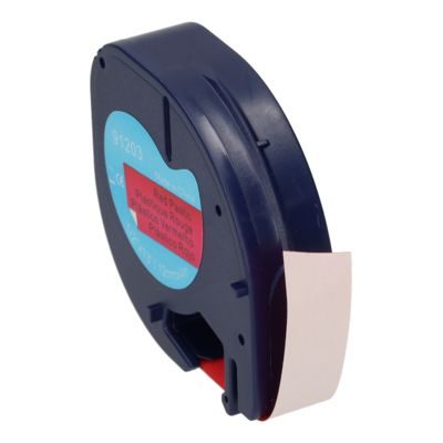 Ruban compatible Dymo 91203 - (12 mm) - Noir sur rouge
