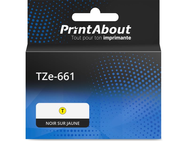 Ruban compatible Brother TZe-661 - (36 mm) - Noir sur jaune