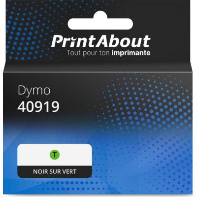 Ruban compatible Dymo 40919 (S0720740) - (9 mm) - Noir sur vert