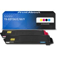 Toner compatible Kyocera TK-8315K/C/M/Y - 4 couleurs - Multipack