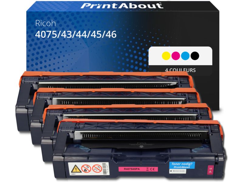 Toner compatible Ricoh 4075/43/44/45/46 (SP C250E) - 4 couleurs - Multipack