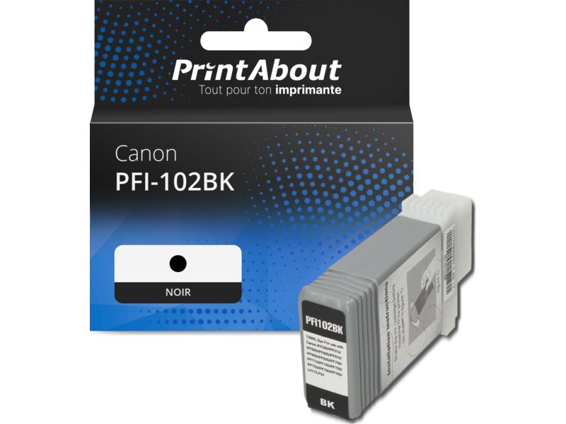 Cartouche compatible Canon PFI-102BK - Noir