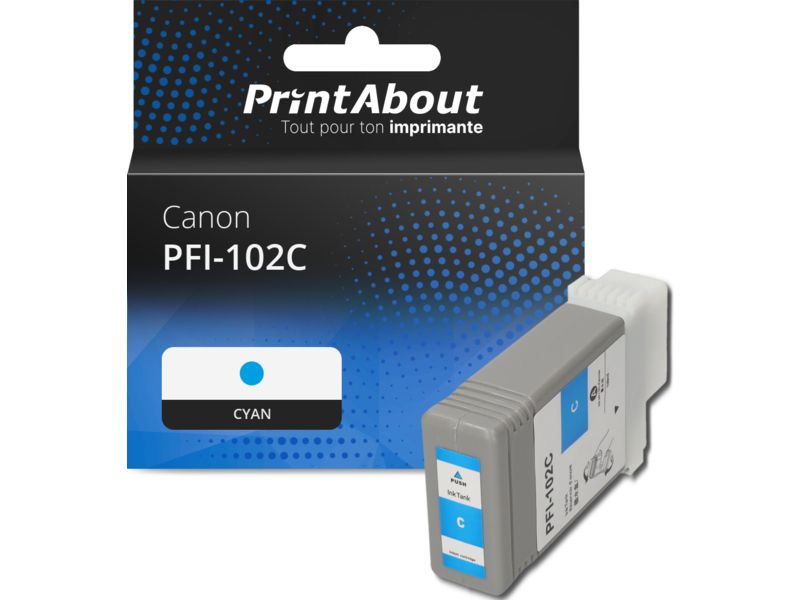 Cartouche compatible Canon PFI-102C - Cyan