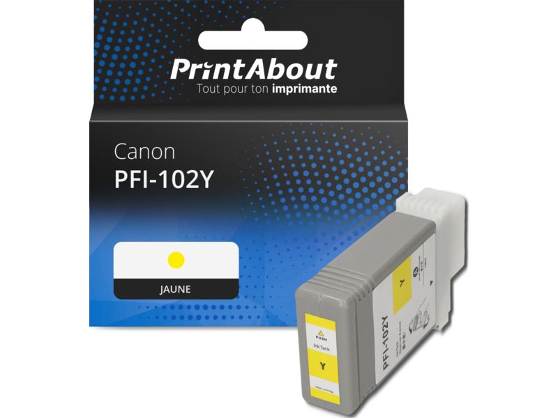 Cartouche compatible Canon PFI-102Y - Jaune