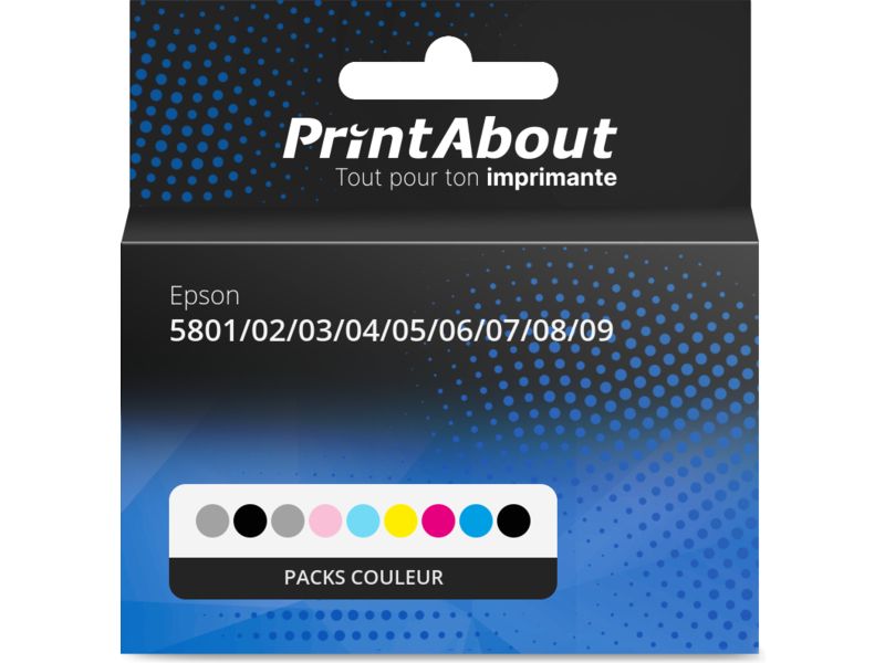 Cartouche compatible Epson 5801/02/03/04/05/06/07/08/09 (T580) - Packs couleur - Multipack