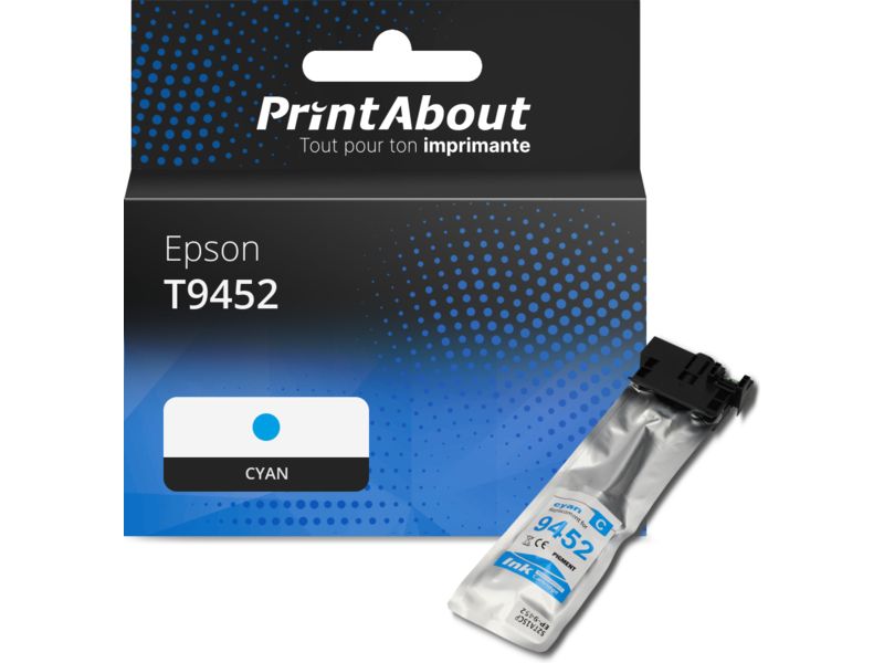 Cartouche compatible Epson T9452 - Cyan - Grande capacité