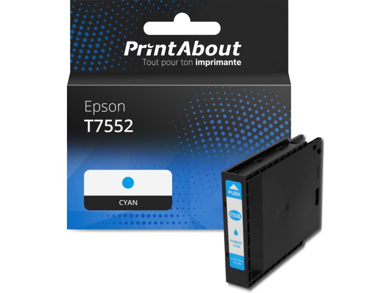 Cartouche compatible Epson T7552 - Cyan