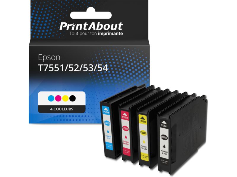 Cartouche compatible Epson T7551/52/53/54 - 4 couleurs - Multipack