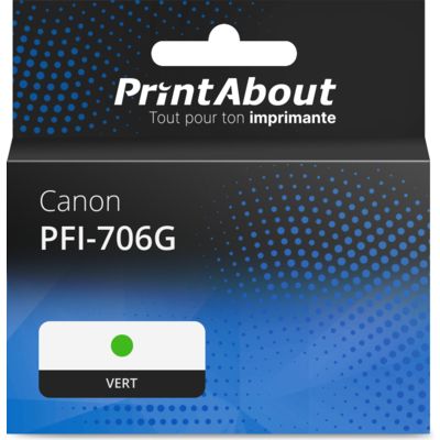 Cartouche compatible Canon PFI-706G - Vert - Grande capacité