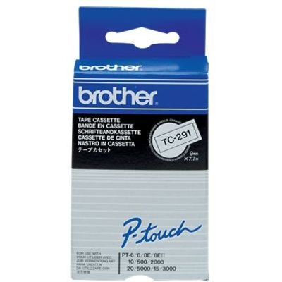Brother TC-291 - (9 mm) - Noir sur blanc - Ruban