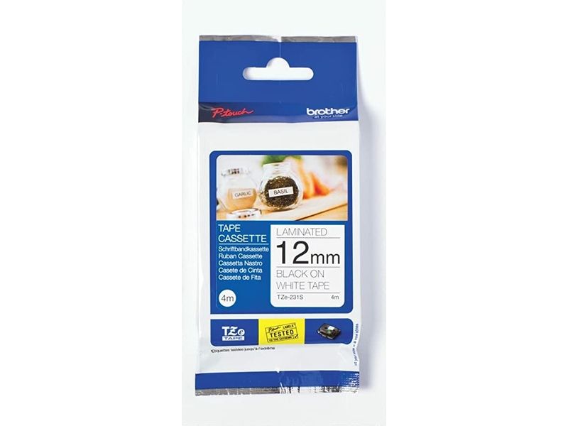 Brother TZe-231S Tape Zwart op wit (12 mm)
