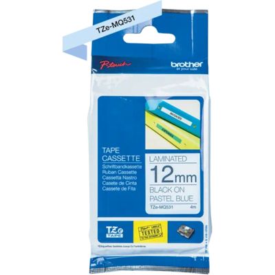 Brother TZe-MQ531  - Noir sur bleu pastel - Ruban