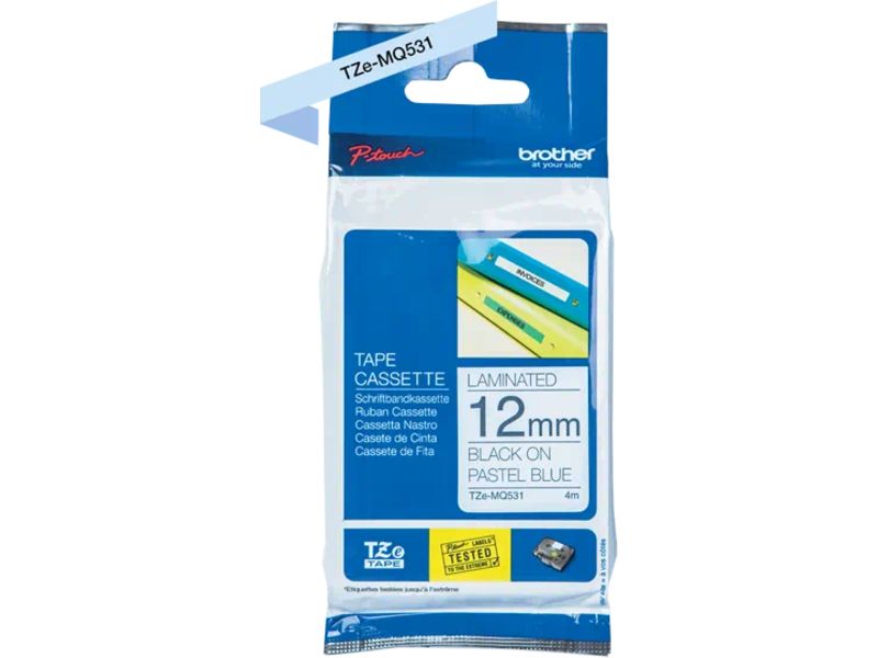 Brother TZe-MQ531 Tape Zwart op pastel blauw