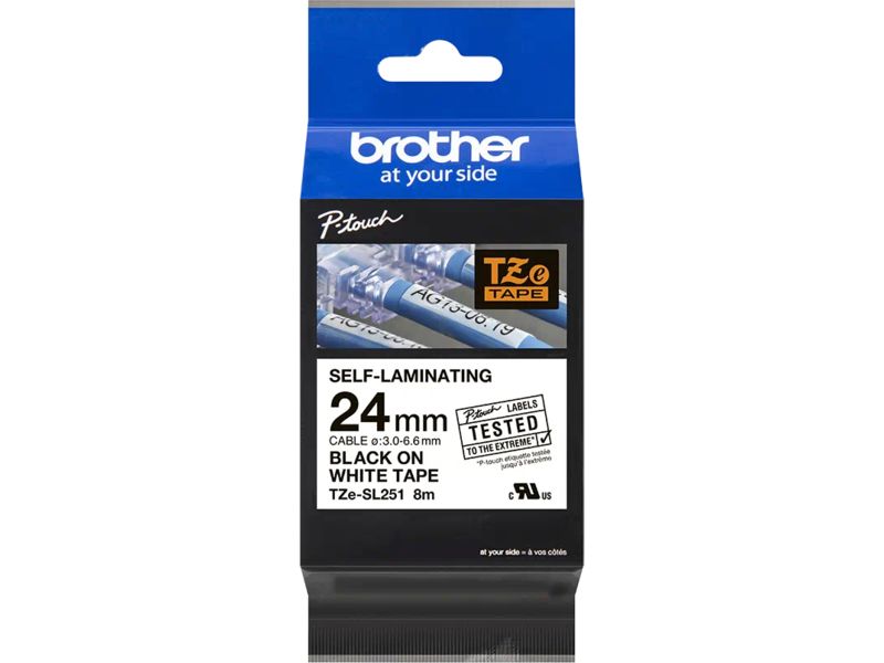 Brother TZe-SL251 Tape Zwart op wit