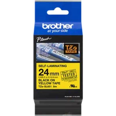 Brother TZe-SL651 - Noir sur jaune - Ruban