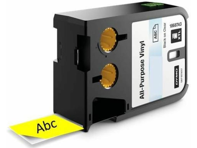 DYMO XTL - Bande vinyle adhésive permanente - noir sur jaune - Rouleau (5,4 mm x 7 m) 1 rouleau(x) - pour XTL 500