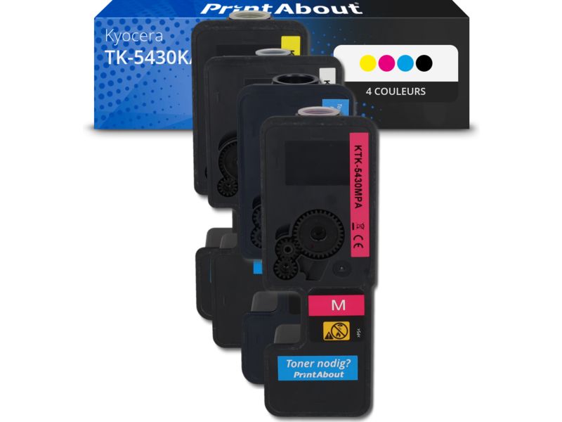 Toner compatible Kyocera TK-5430K/C/M/Y - 4 couleurs - Multipack