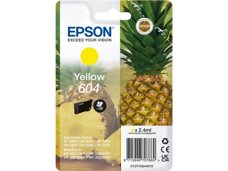 Epson 604 (C13T10G44010) Inktcartridge Geel
