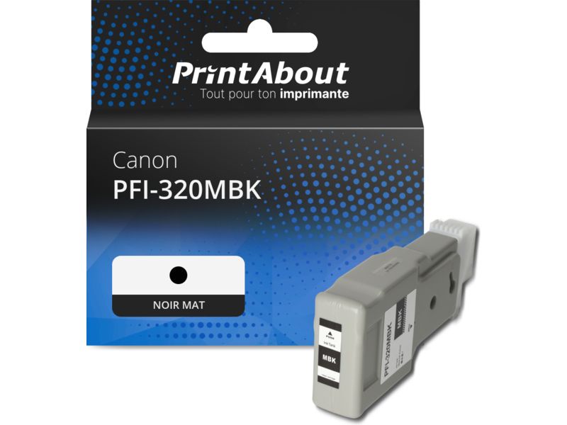 Cartouche compatible Canon PFI-320MBK - Noir mat - Grande capacité