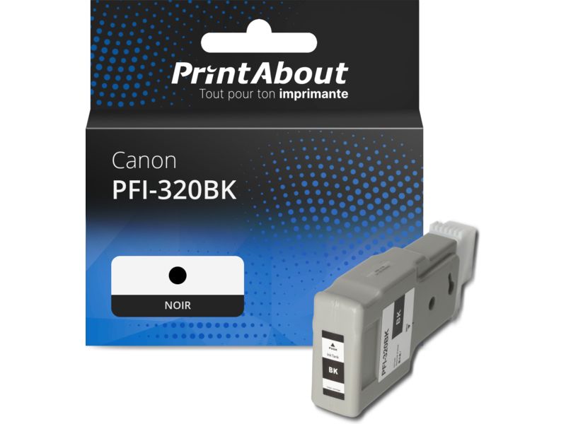 Cartouche compatible Canon PFI-320BK - Noir - Grande capacité