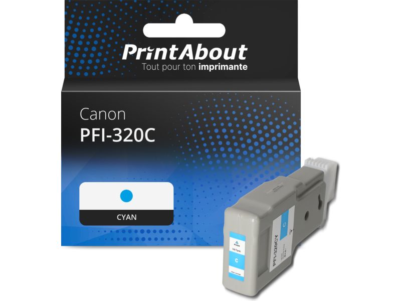 Cartouche compatible Canon PFI-320C - Cyan - Grande capacité