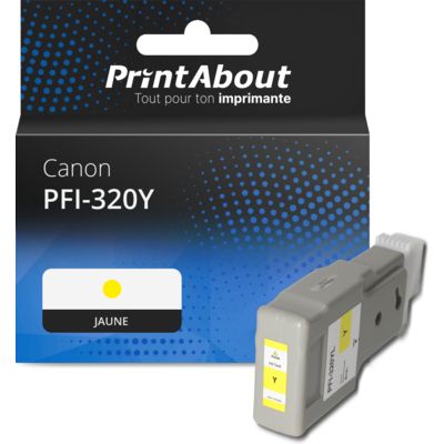Cartouche compatible Canon PFI-320Y - Jaune - Grande capacité
