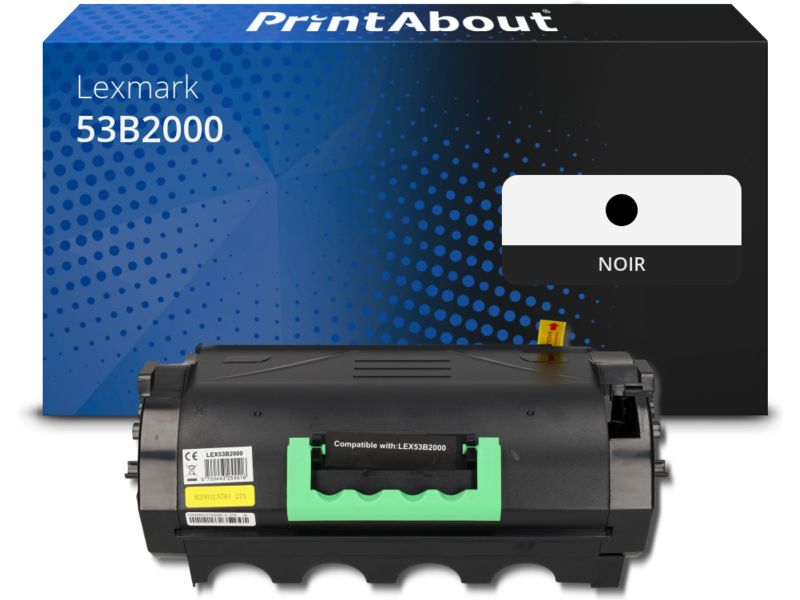 Toner compatible Lexmark 53B2000 - Noir