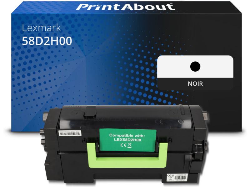 Toner compatible Lexmark 58D2H00 - Noir - Grande capacité