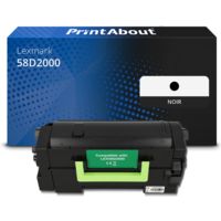 Toner compatible Lexmark 58D2000 - Noir