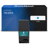 Toner compatible Lexmark 74C2SC0 - Cyan - Grande capacité