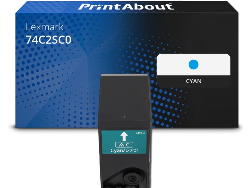 Toner compatible Lexmark 74C2SC0 - Cyan - Grande capacité