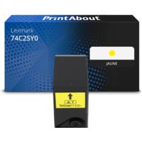 Toner compatible Lexmark 74C2SY0 - Jaune - Grande capacité