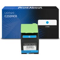 Toner compatible Lexmark C232HC0 - Cyan - Grande capacité