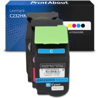 Toner compatible Lexmark C232HK/C/M/Y0 - 4 couleurs - Grande capacité - Multipack