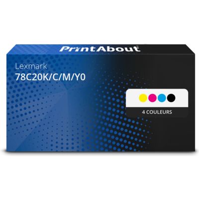 Toner compatible Lexmark 78C20K/C/M/Y0 - 4 couleurs - Multipack