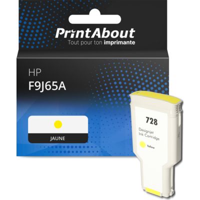 Cartouche compatible HP F9J65A (728) - Jaune - Très grande capacité