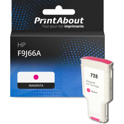 Cartouche compatible HP F9J66A (728) - Magenta - Très grande capacité