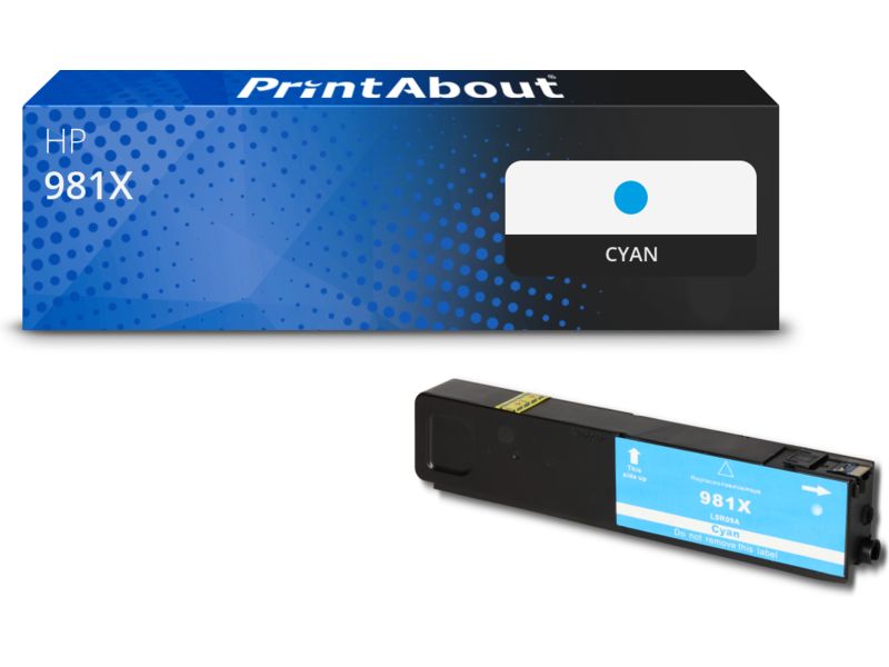 Cartouche compatible HP 981X (L0R09A) - Cyan - Grande capacité