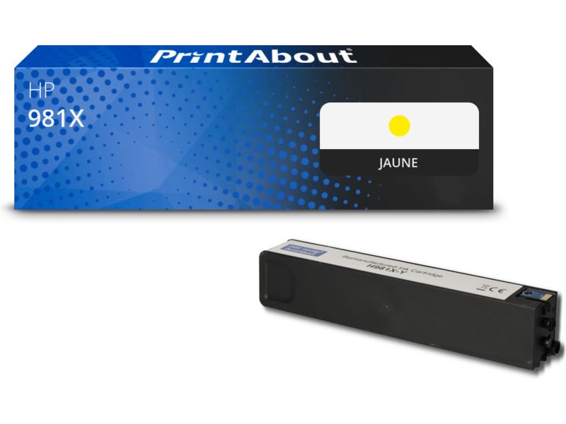 Cartouche compatible HP 981X (L0R11A) - Jaune - Grande capacité