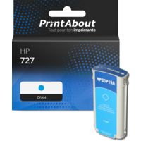 Cartouche compatible HP 727 (B3P19A) - Cyan - Grande capacité