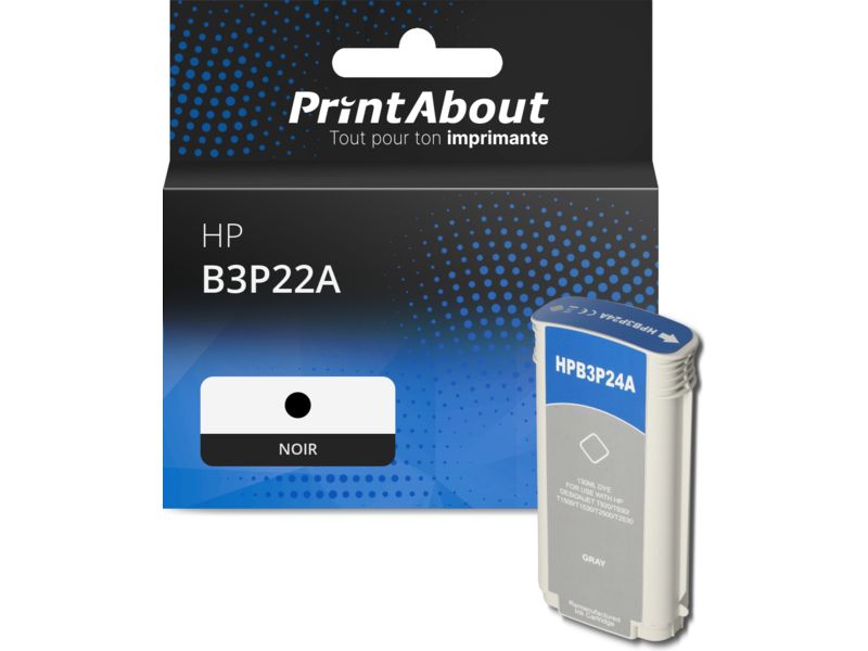 Cartouche compatible HP B3P22A (727) - Noir - Grande capacité
