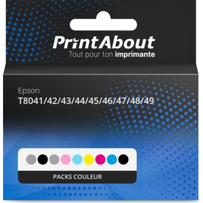 Cartouche compatible Epson T8041/42/43/44/45/46/47/48/49 - Packs couleur - Multipack