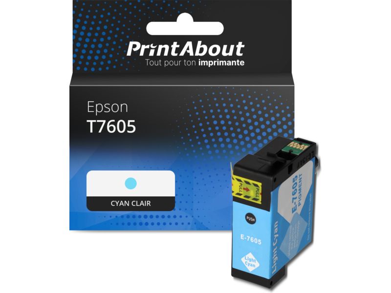 Cartouche compatible Epson T7605 - Cyan clair