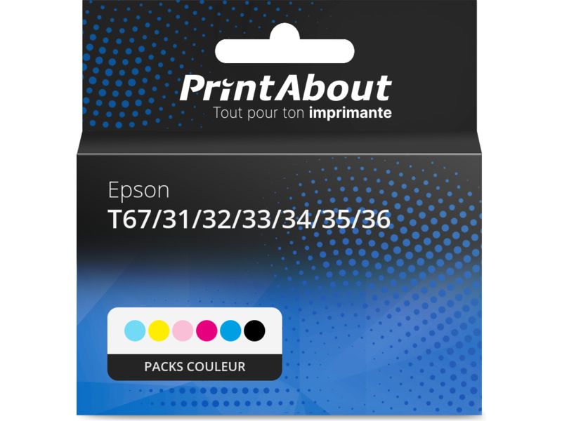 Cartouche compatible Epson T67/31/32/33/34/35/36 (T673) - Packs couleur - Multipack