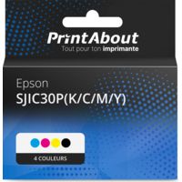 Cartouche compatible Epson SJIC30P(K/C/M/Y) - 4 couleurs - Multipack