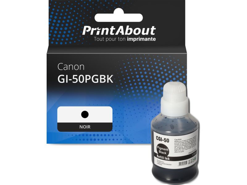 Cartouche compatible Canon GI-50PGBK - Noir - Grande capacité