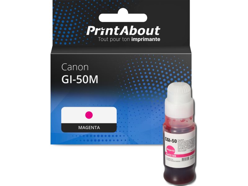 Cartouche compatible Canon GI-50M - Magenta - Grande capacité